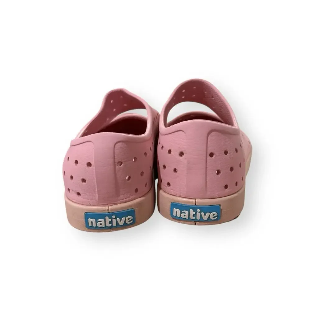 Native Jefferson Juniper Shoe Youth Girls J3 Rose Pink/Dust Pink Mary Jane